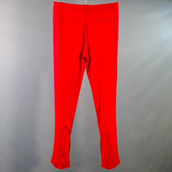 PETER DO Size S Red Viscose Blend Tapered Zip Fly Casual Pants - Picture 2 of 7
